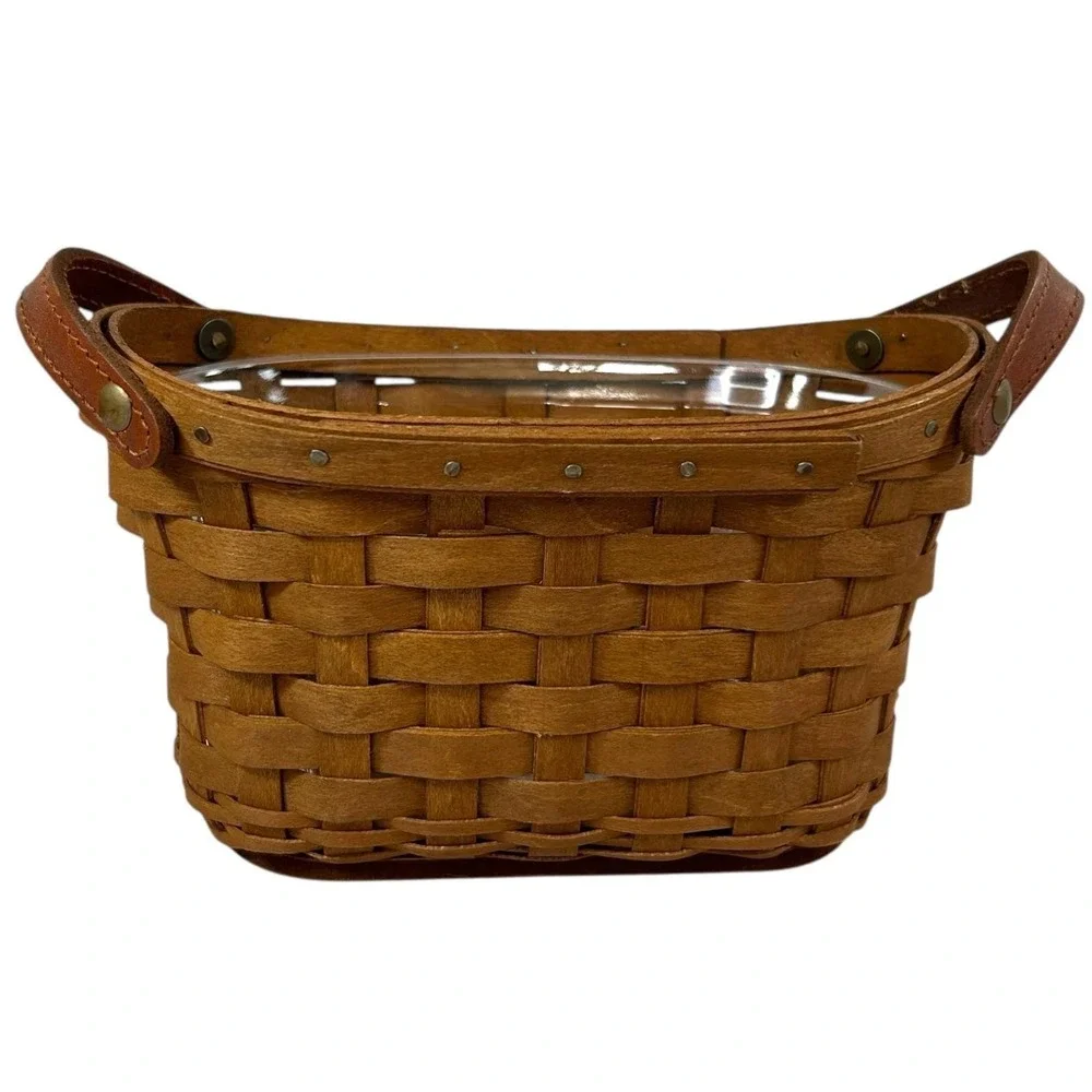Longaberger JOURNAL Basket in Rich Brown with Protector Flyer Felt Pads 2006